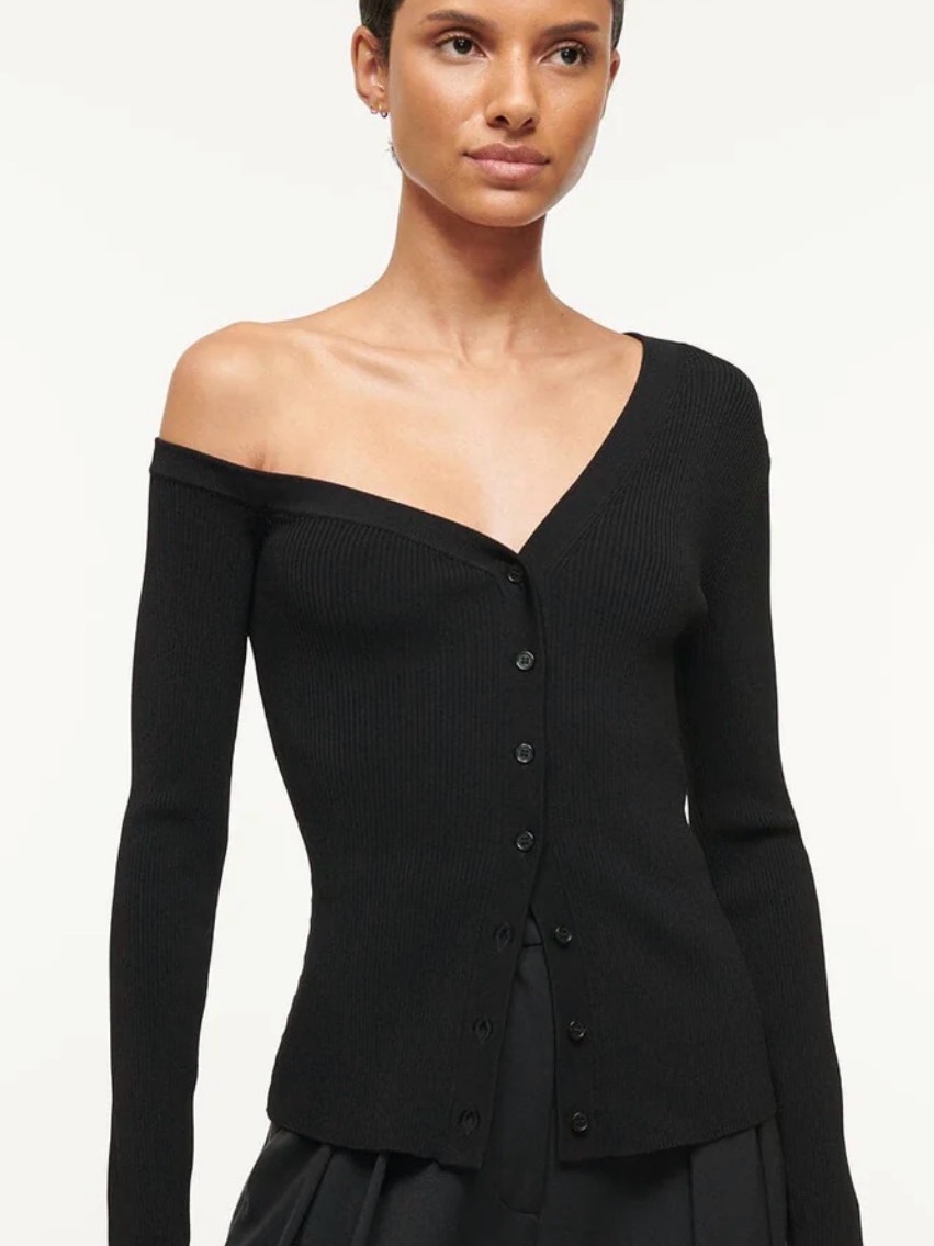 Staud, Craftsman Sweater Black, Size Large